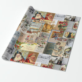 Antik jul-efemär kollage decoupage presentpapper
