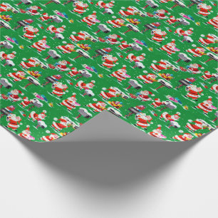 Antik jultomtenjul som slår in papper presentpapper