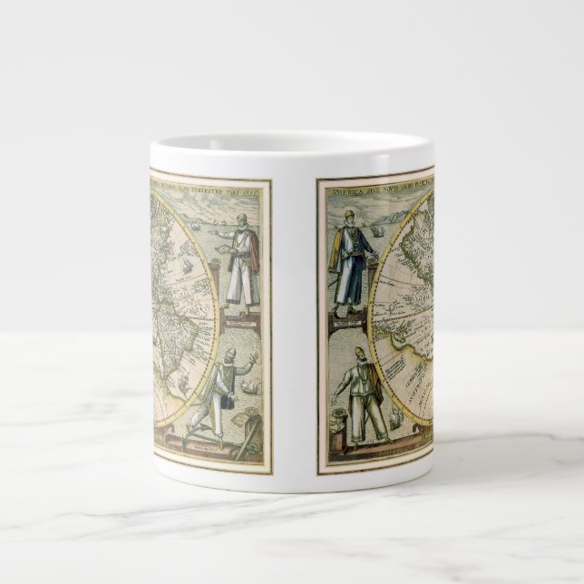 Antik Karta, 1596, America Sive Novus Orbis Jumbo Mugg (Framsidan)