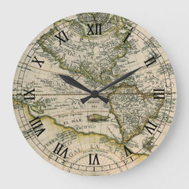 Antik Karta, 1596, America Sive Novus Orbis Stor Klocka