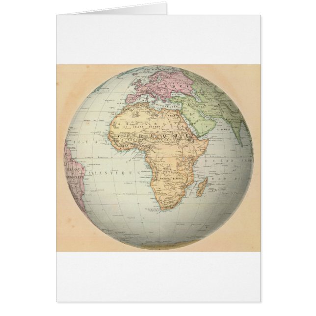 Antik karta av afrikan hälsningskort (Framsidan)