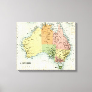Antik karta av Australien Canvastryck