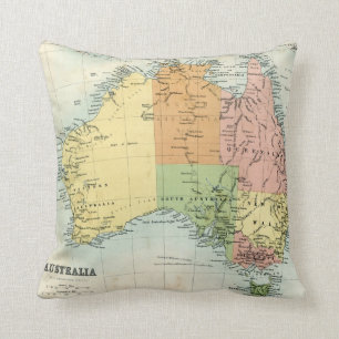 Antik karta av Australien Kudde