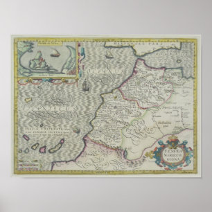 Antik karta av den västra afrikan poster