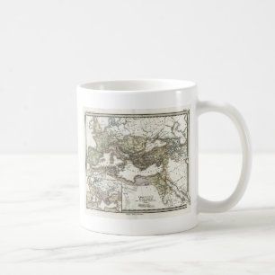 Antik karta av det romerska väldet kaffemugg