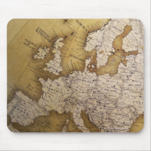 Antik karta av Europa. Gammal värld Musmatta