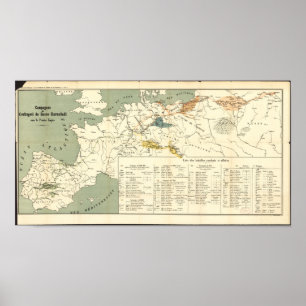 Antik karta av Europa, Napoleonic välde Poster