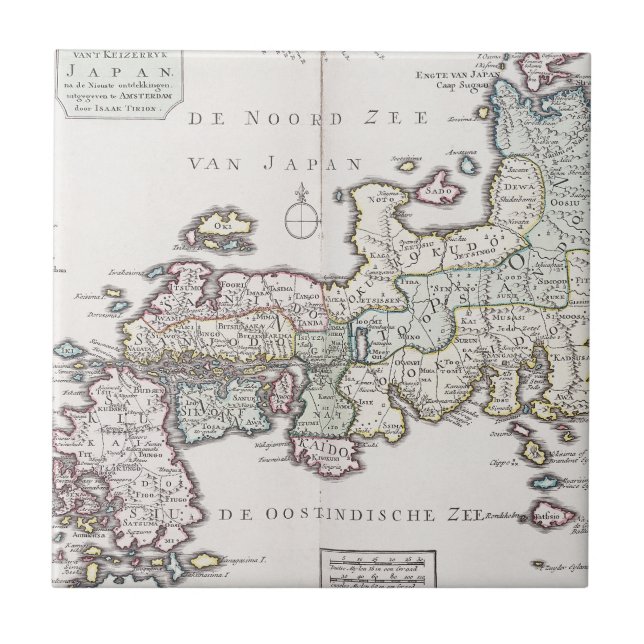 Antik karta av Japan | 1769 Kakelplatta (Framsidan)