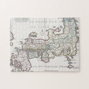 Antik karta av Japan 1769 Pussel
