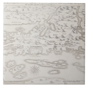 Antik karta av Kroatien Kakelplatta