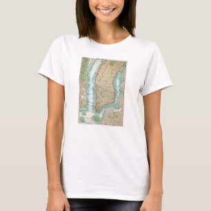 Antik karta av lägre Manhattan och Central Park Tee