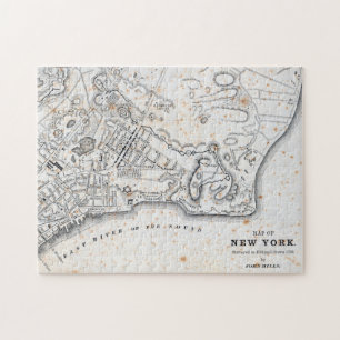 Antik karta av New York Pussel