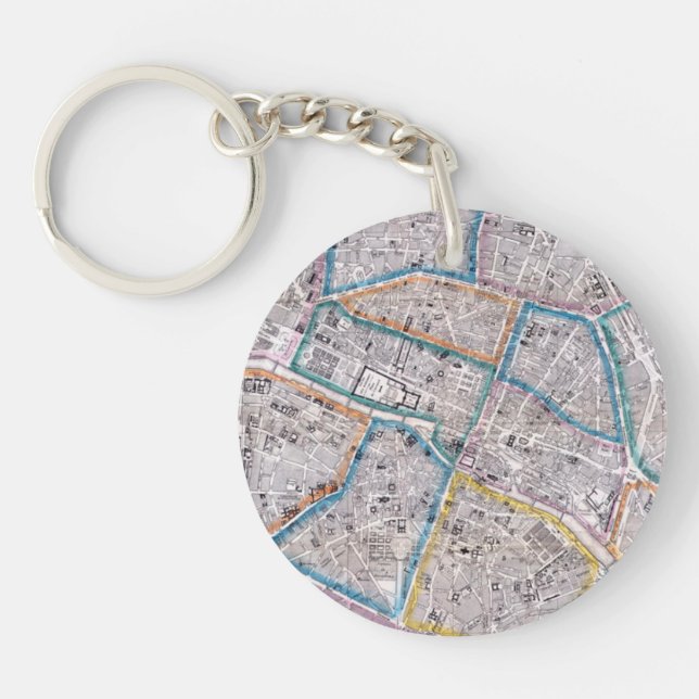 Antik karta av Paris (Framsidan)