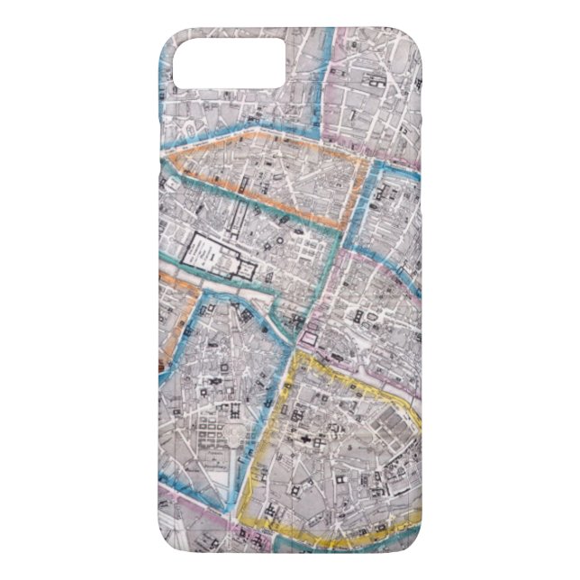 Antik karta av Paris Case-Mate iPhone Skal (Baksida)
