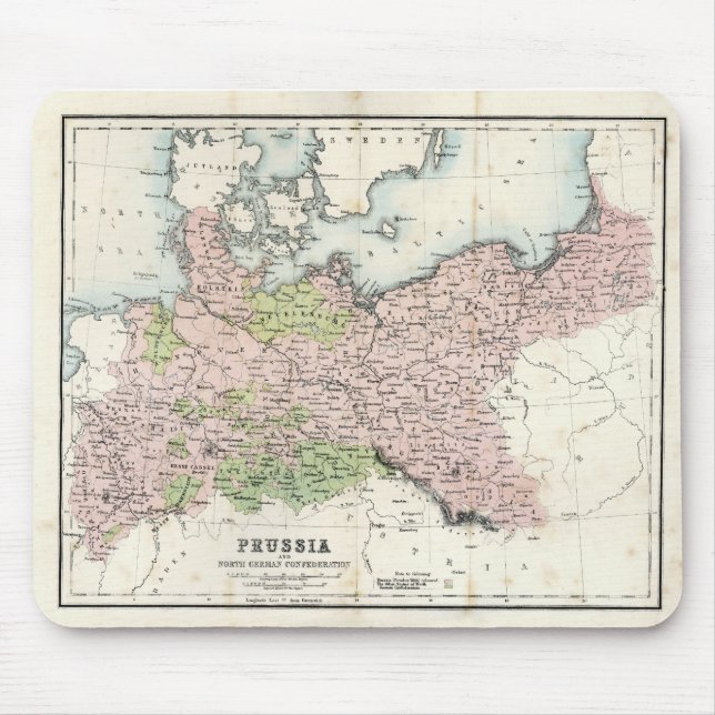 Antik karta av Prussia Musmatta (Framsidan)