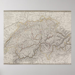 Antik karta av Schweitz Poster