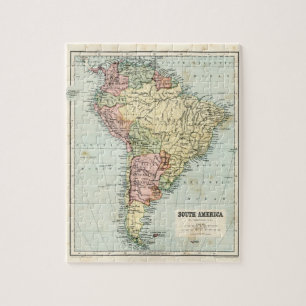Antik karta av South America Pussel