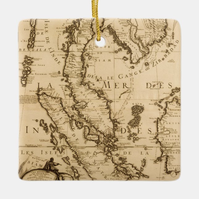 Antik karta av South East Asia | 1687 Julgransprydnad Keramik (Framsida)