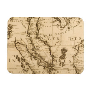 Antik karta av South East Asia   1687 Magnet