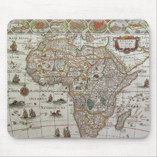 Antik karta för gammal värld av afrikan, C. 1635 Musmatta