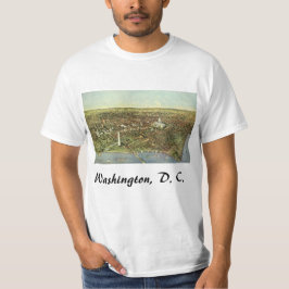 Antik karta med en panoramavy över Washington DC T-shirt