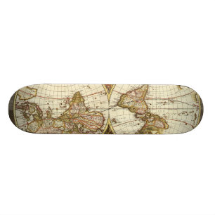 Antik karta mini skateboard bräda 18,7 cm