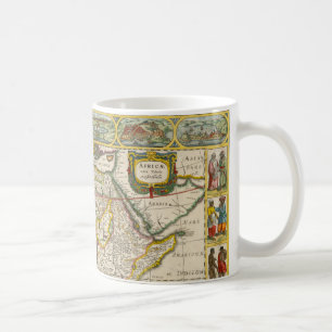 Antik karta över Afrika av Hondius och Jansson Kaffemugg