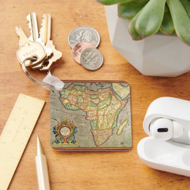 Antik karta över Afrika i gammal värld av Gerardus Nyckelring (Skrivbord)