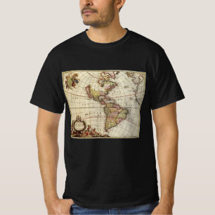 Antik karta över Amerika av Johannes De Ram T Shirt