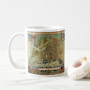 Antik karta över Amsterdam, Nederländerna Kaffemugg