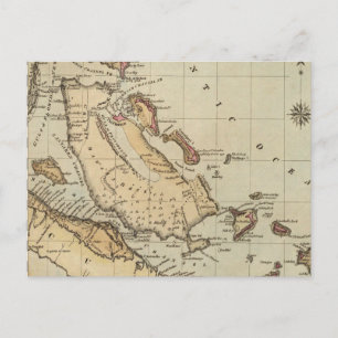 Antik karta över Bahamas (1823) Vykort