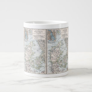 Antik karta över Danmark, Danmark på danska, 1905 Jumbo Mugg