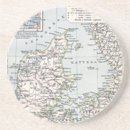 Antik karta över Danmark, Danmark på danska, 1905 Underlägg Sandsten