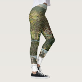 Antik karta över Houston, Texas med Buffalo River Leggings