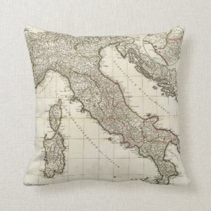 Antik karta över Italien (1764) Kudde