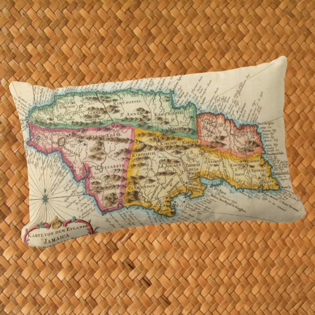 Antik karta över Jamaica 1758 Lumbarkudde (Skapare uppladdad)