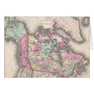 Antik karta över Kanada (1857) Hälsningskort