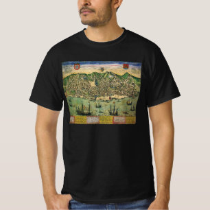 Antik karta över Lissabon, Portugal av Braun/Hogen Tee