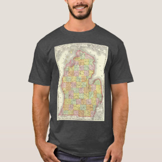 Antik karta över Michigan 1897 T Shirt