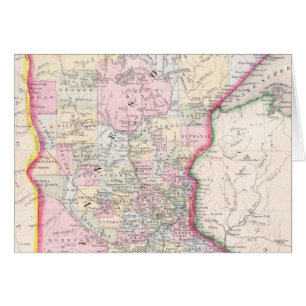 Antik karta över Minnesota (1864) Hälsningskort