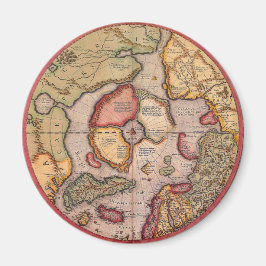 Antik karta över Nordpolen karta av Mercator Magnet