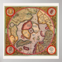 Antik karta över Nordpolen karta av Mercator