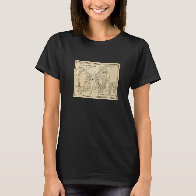 Antik karta över Rutherford Nj 1872 T Shirt (Framsida)