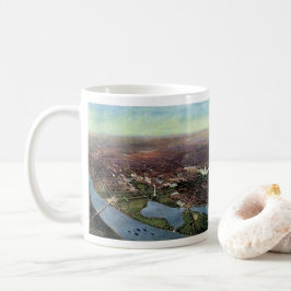Antik karta över Washington DC och Potomacfloden Kaffemugg