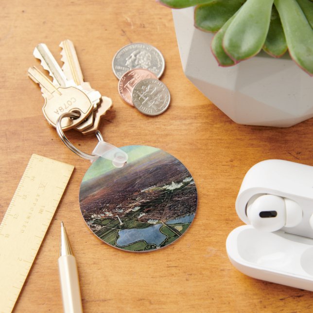 Antik karta över Washington DC och Potomacfloden Nyckelring (Skrivbord)