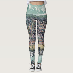 Antik Karta Saint Louis Missouri Mississippifloden Leggings