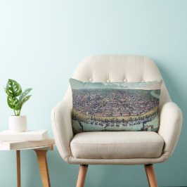 Antik Karta Saint Louis Missouri Mississippifloden Lumbarkudde