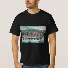 Antik Karta Saint Louis Missouri Mississippifloden T Shirt