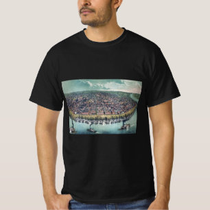 Antik Karta Saint Louis Missouri Mississippifloden T Shirt