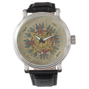 Antik kartakompassklocka armbandsur